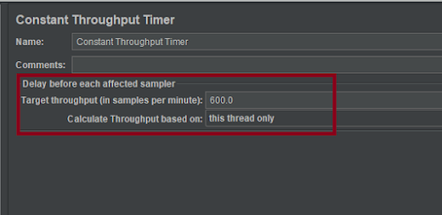 Screenshot of Constant Throughput Timer