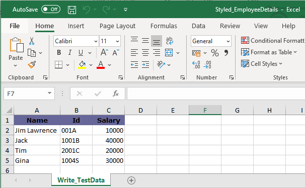 Insert a Row in Excel Using Apache POI
